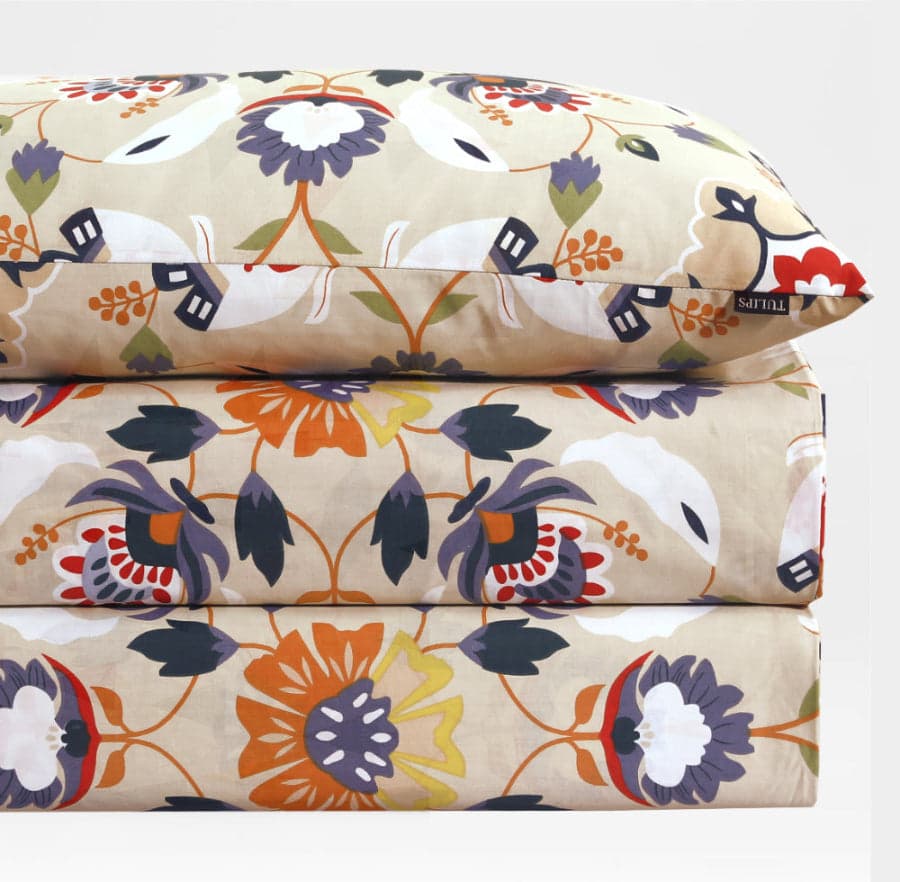 Keyseria Beige - Bedsheet - Tulips